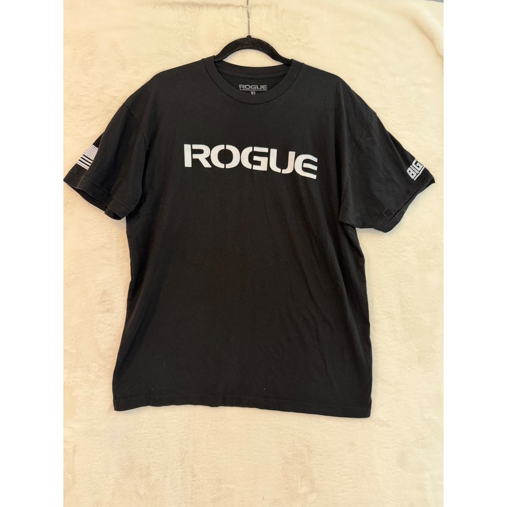 Rogue Fitness Big Fish Foundation T Shirt Mens XL Black Never Forgotten Graphic